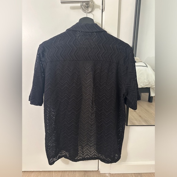 Zara men’s small black button down short sleeved shirt - Picture 3 of 3